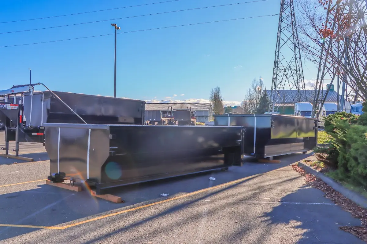 Roll-off dumpster ready for waste disposal at job site for Roll Off Dumpster Rental in Skokie